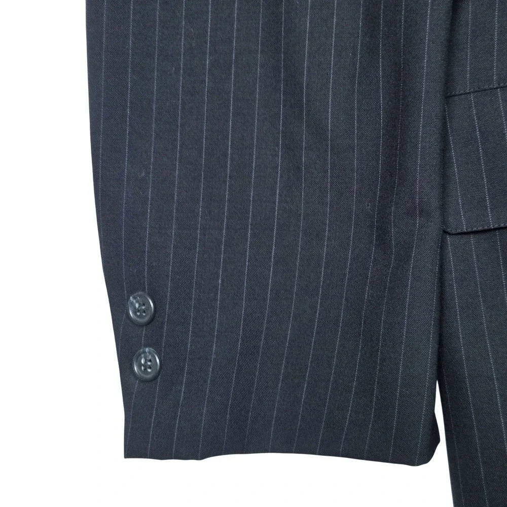Vtg Brooks Brothers Makers Pinstripe Wool Brooksease‎ Blazer 41L Navy Sport Coat